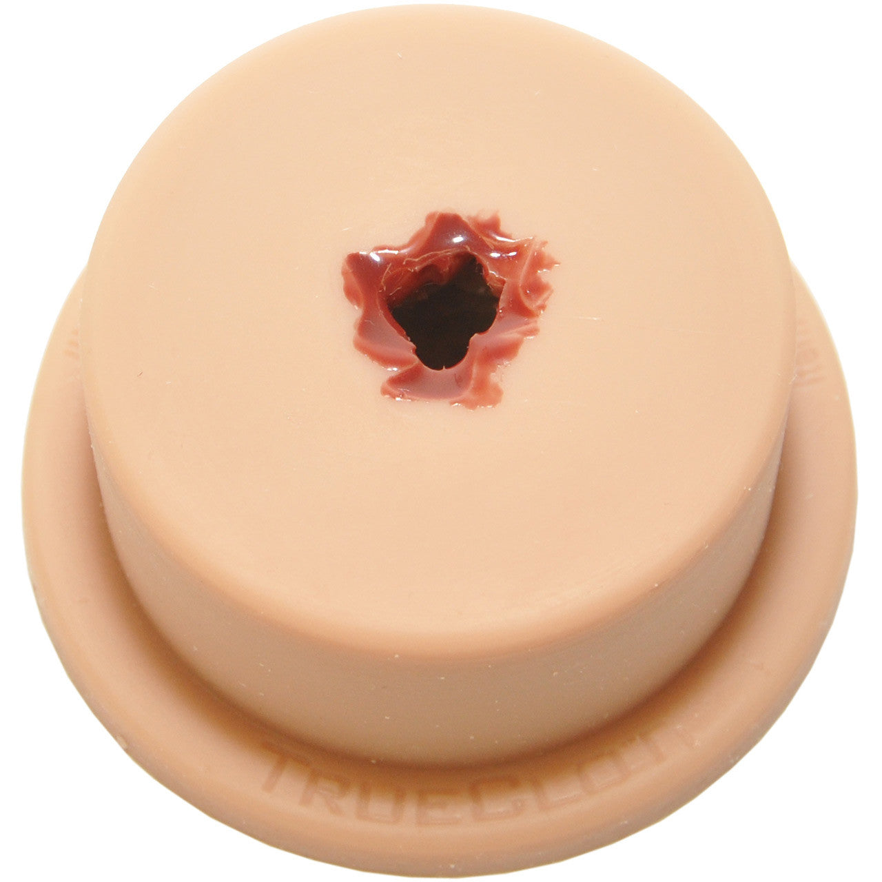 Light Tone Luna TrueClot Basic Packing Trainer (BPT) wound simulator trainer showing artificial gun shot wound, top view
