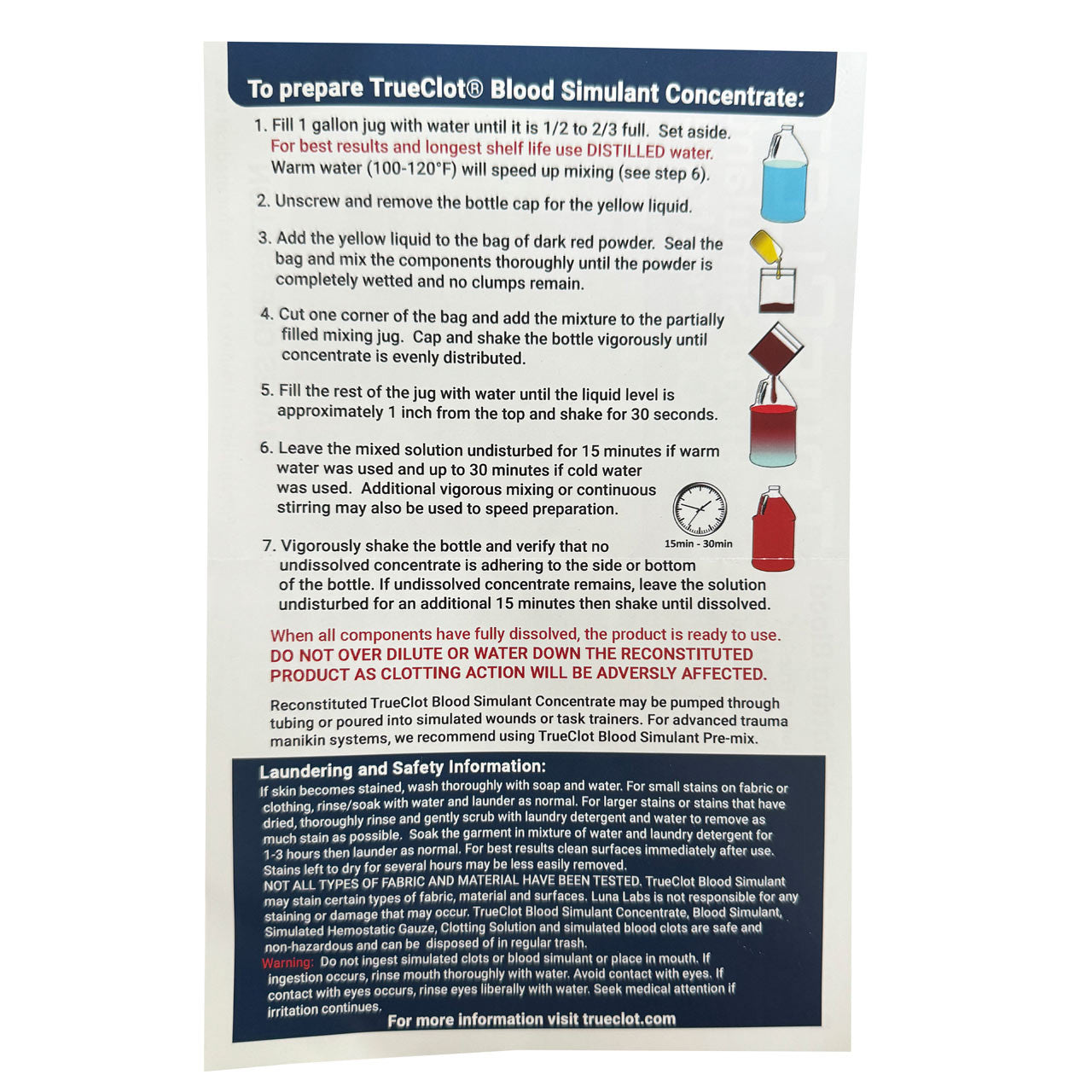 TrueClot® Blood Simulant Concentrate