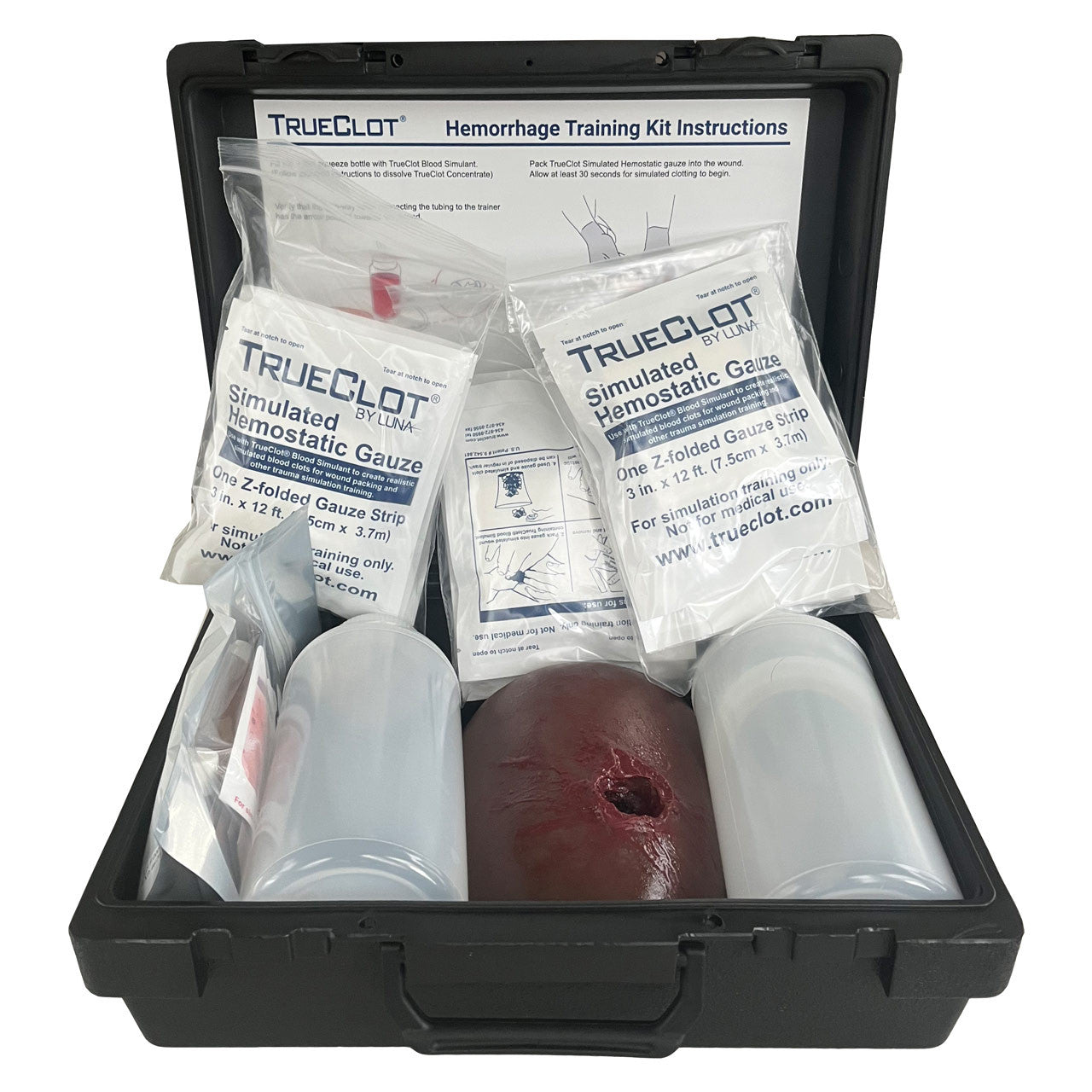 TrueClot® Wound Packing Training Kit in case- Dark Skin Tone (30-0918)