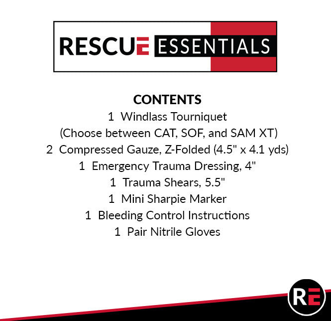 Stop the bleed kit - bleeding control kit content list