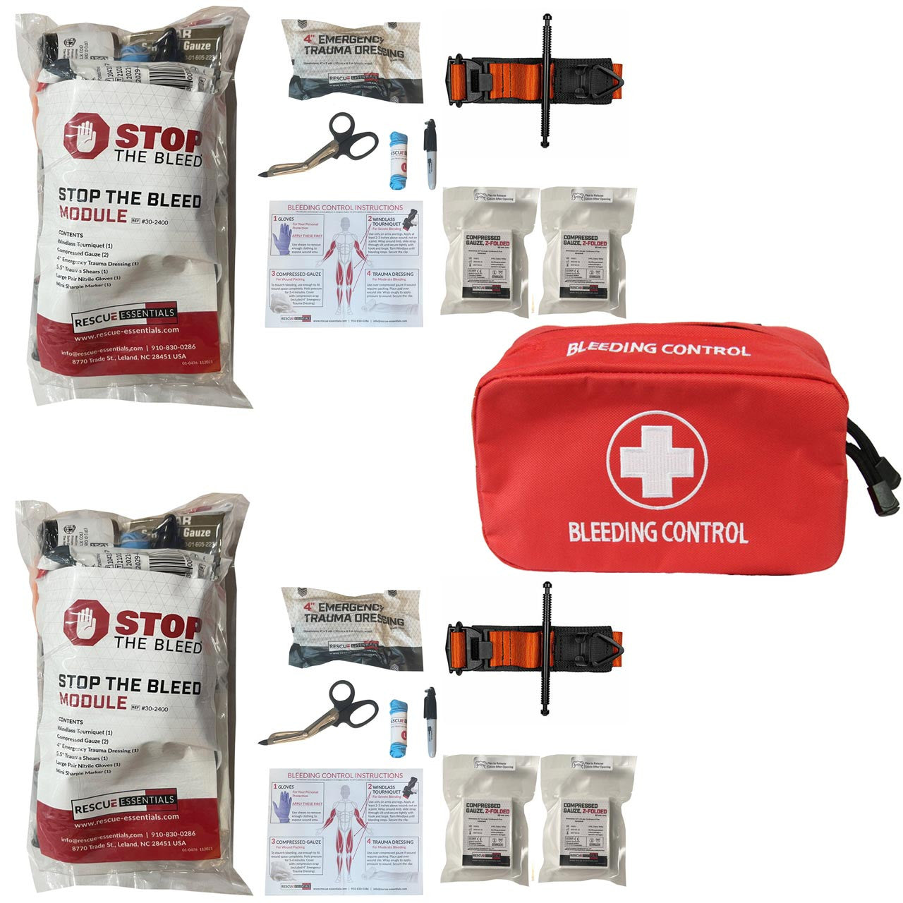 Stop The Bleed - Dual Treatment Kit with two modules and SOF tourniquets