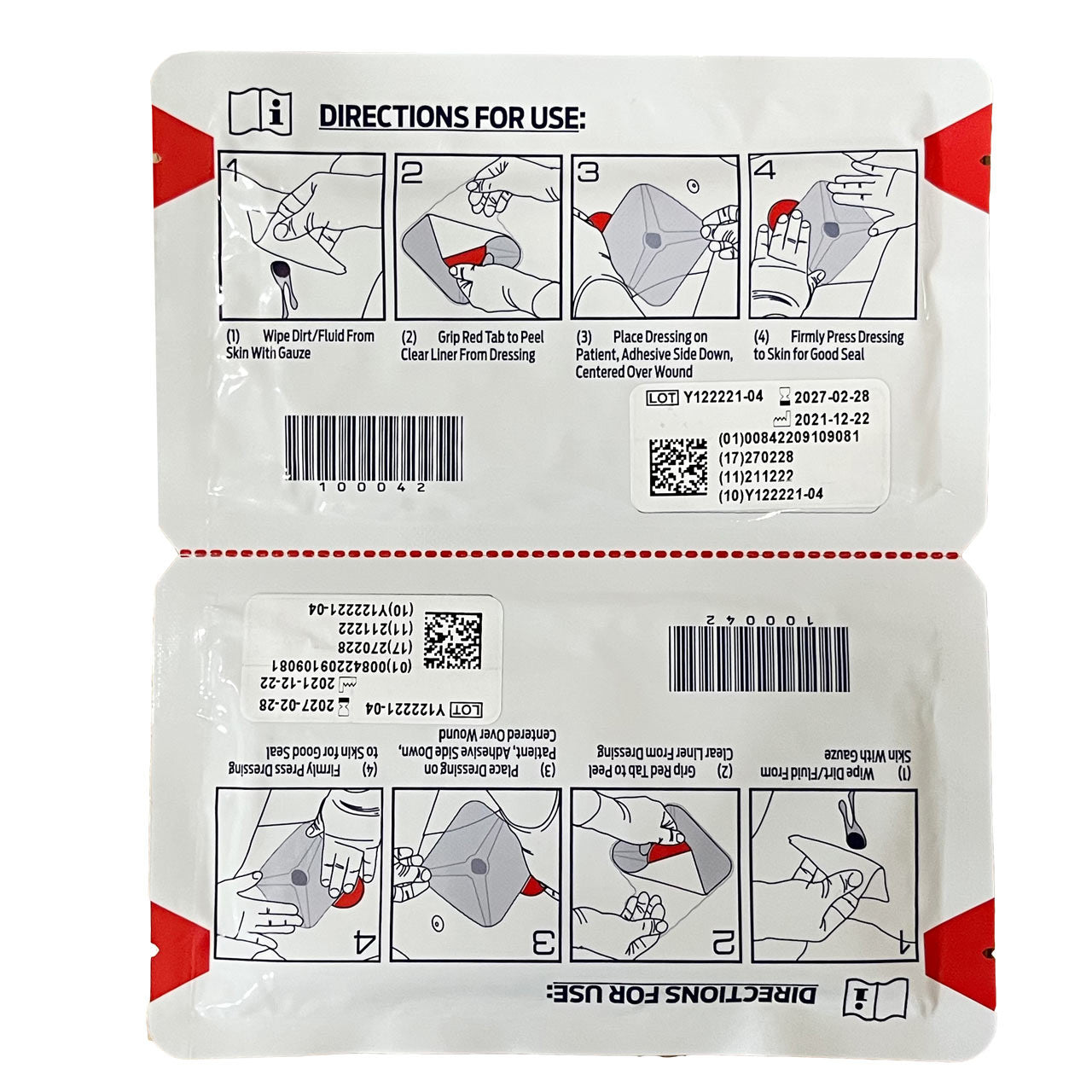 Hyfin Vented Chest Seal back of package