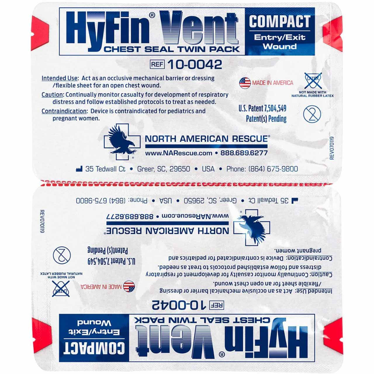 Hyfin Vented Chest Seal by North American Rescue NAR