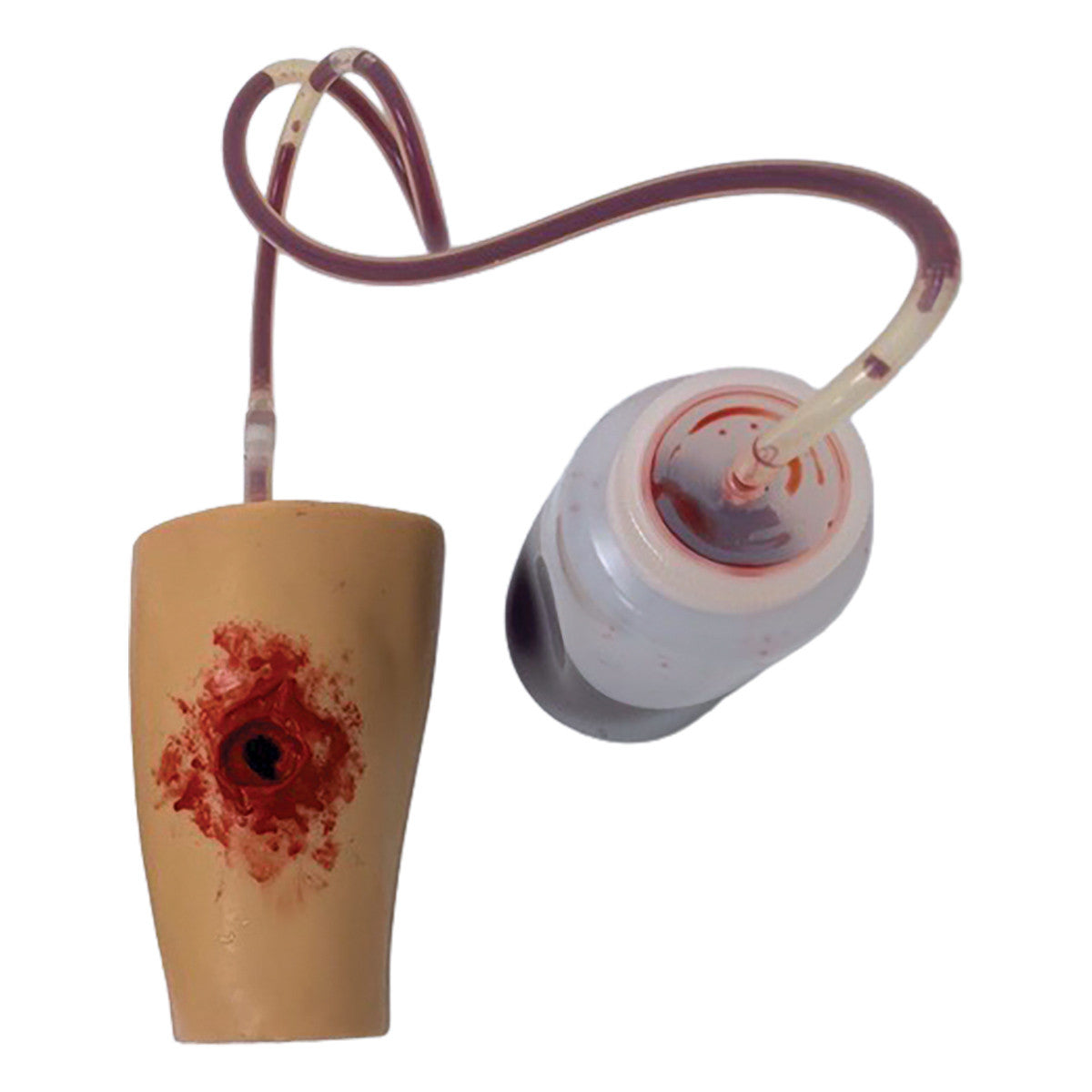 RE Sim bleeding control task trainer - gsw on light skin tone