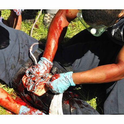 TrueClot Inguinal Trainer, in use during training session