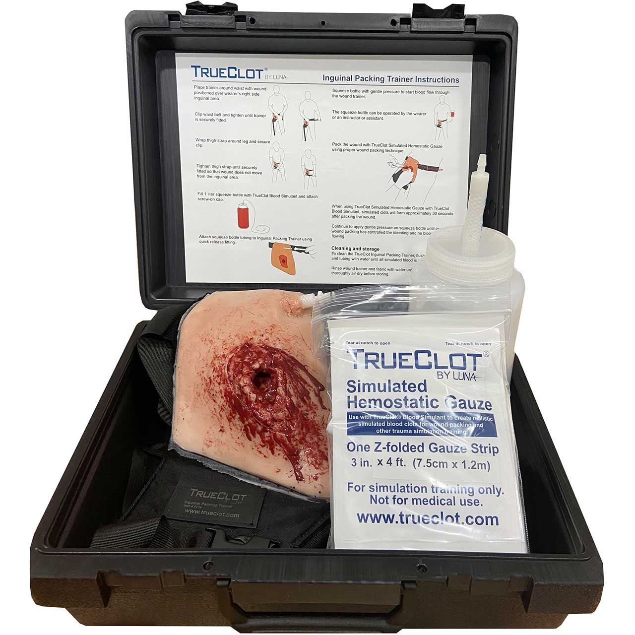 TrueClot Inguinal Trainer, kit contents