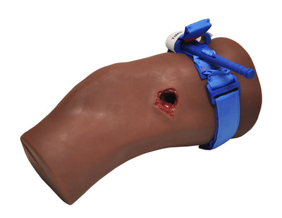 Dark Tone PCT3 Leg Trainer by TrueClot with gunshot wound on leg