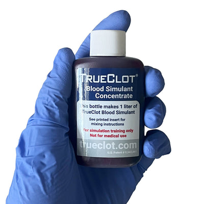 TrueClot® Blood Simulant Concentrate, in hand