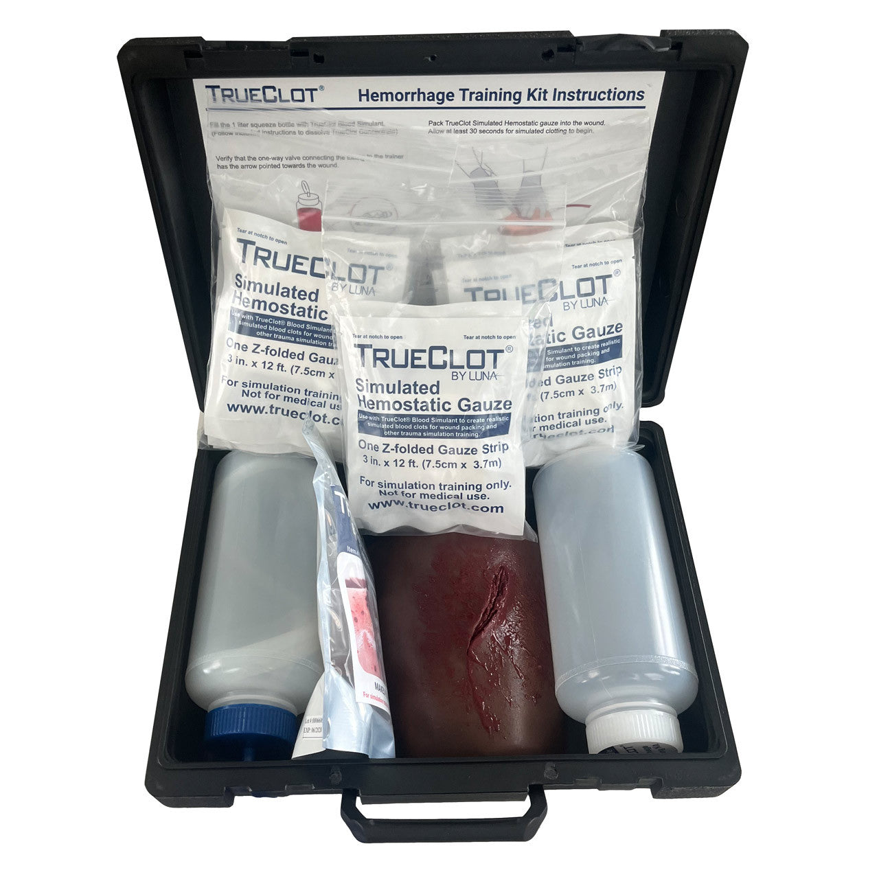 TrueClot® Wound Packing Training Kit in case- Dark Skin Tone (30-0923)
