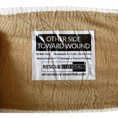 Rescue Essentials Emergency Trauma Dressing, label 