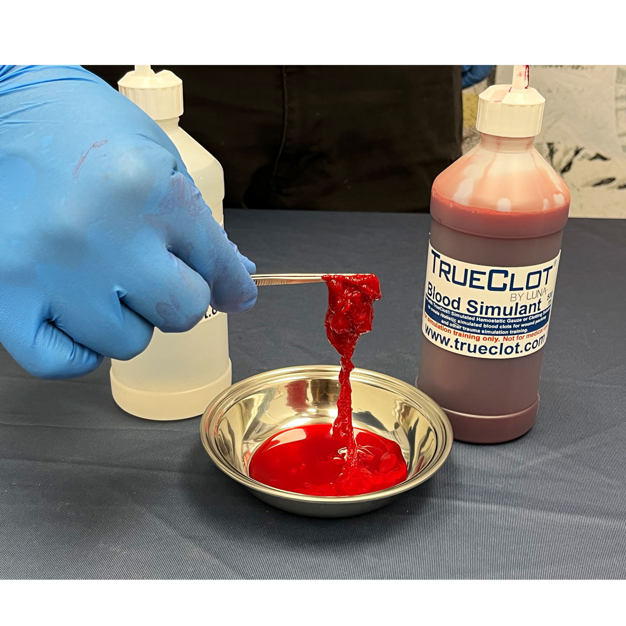 Blood Simulant, Pre-Mixed by TrueClot staged for training