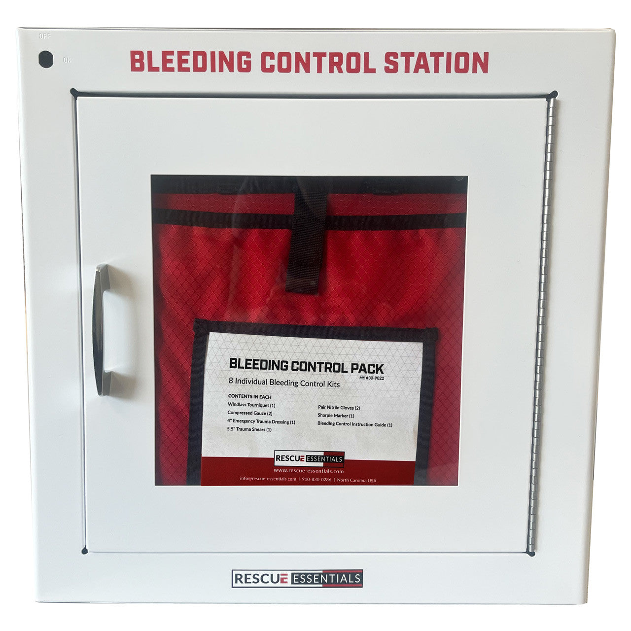 Bleeding Control Station  -  IFAK Insert With Wall Mount Cabinet + 2 QuikLitters